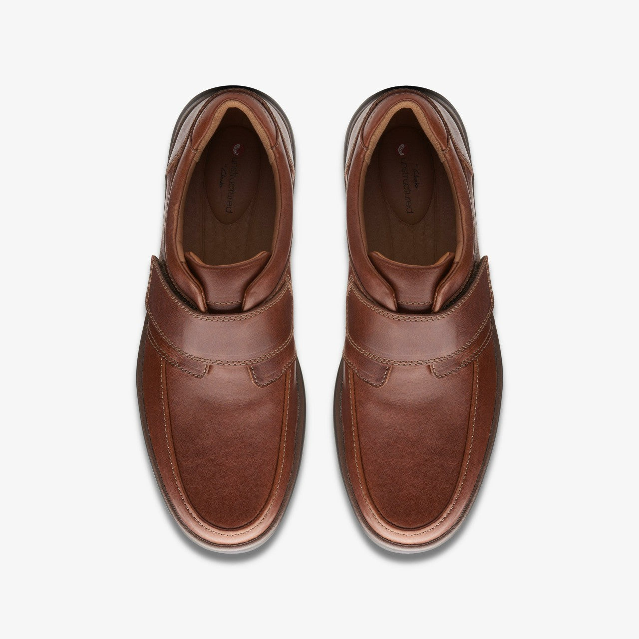 Men Un Abode Strap Loafer Dark Tan Leather