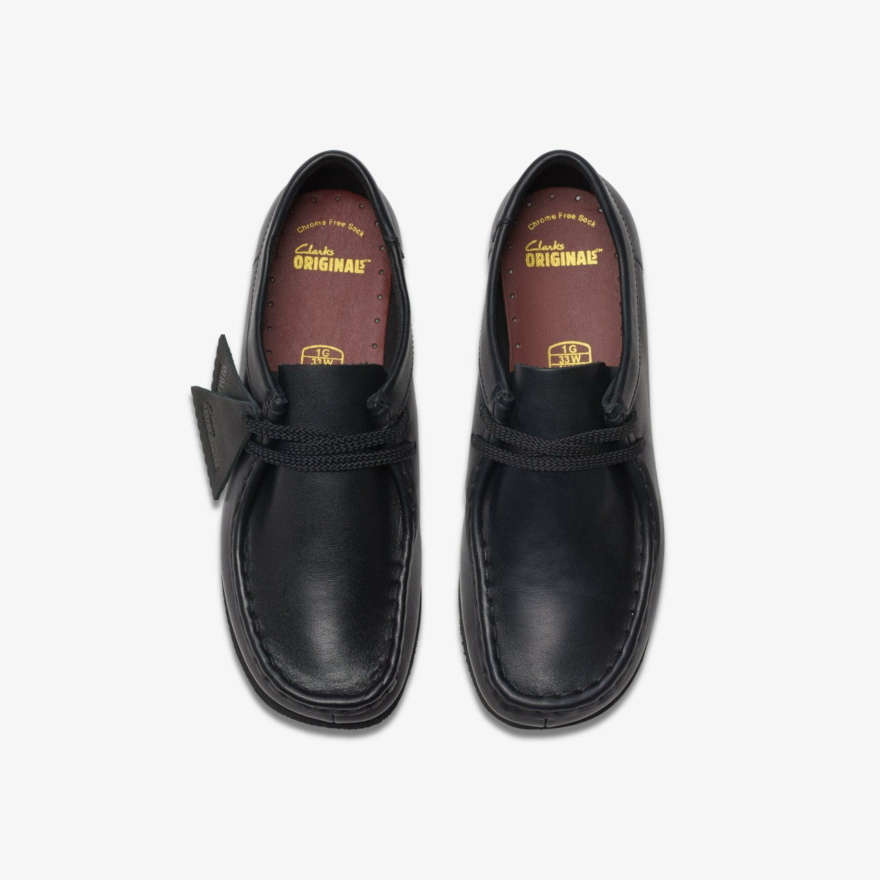 Kids Wallabee Older Black Leather
