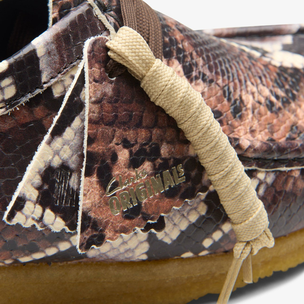 Men Wallabee Brown Snake Print