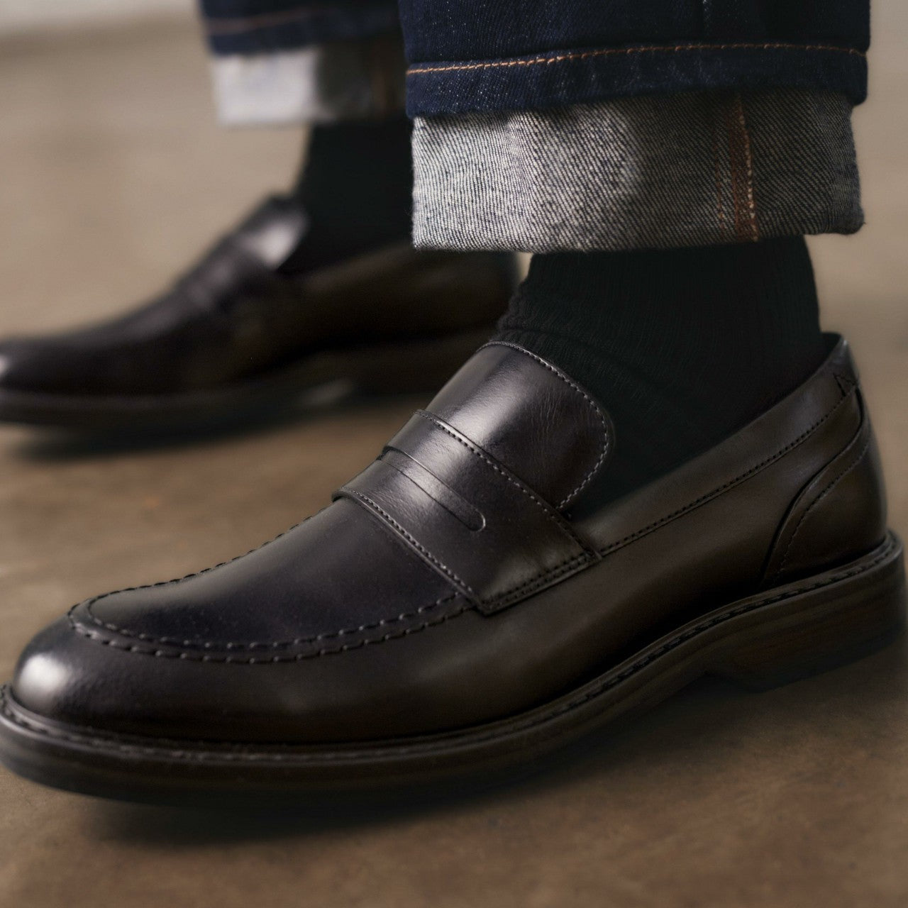 Men Aldwin Step Loafer Black Leather