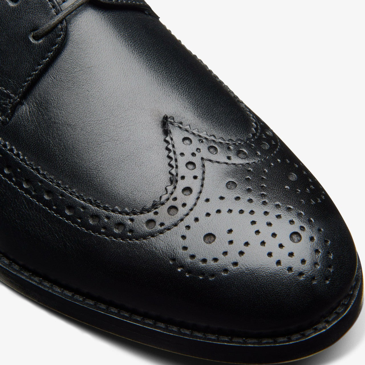 Men Craft James Tip Brogue Black Leather