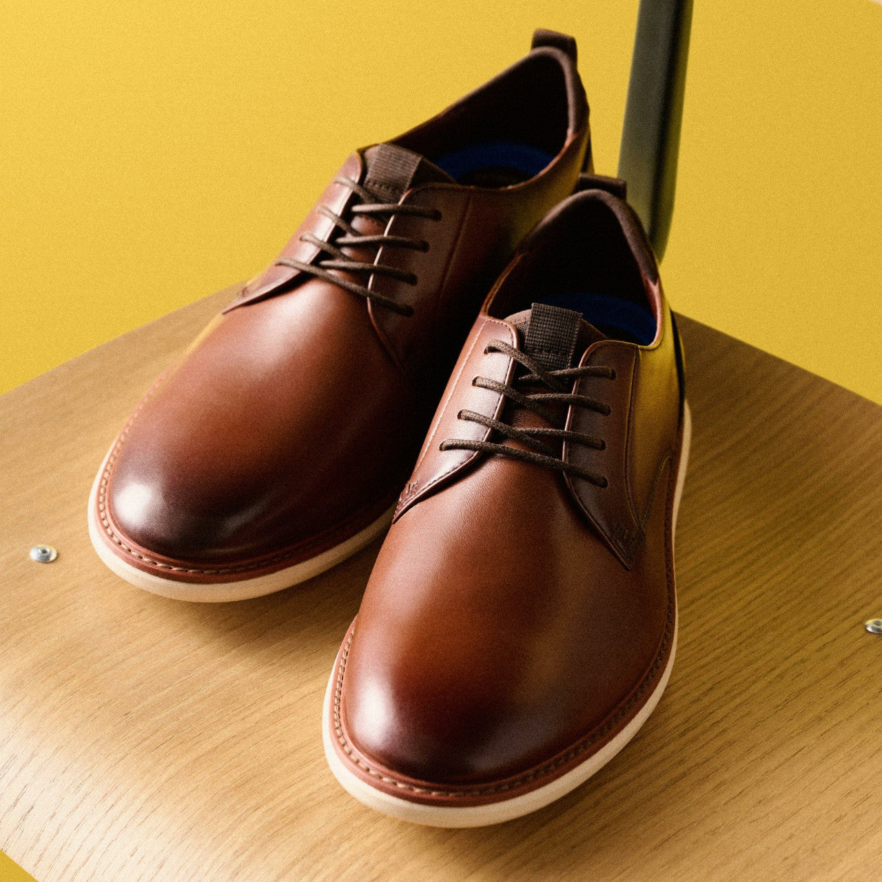 Men Brantin Plain Dark Tan Leather