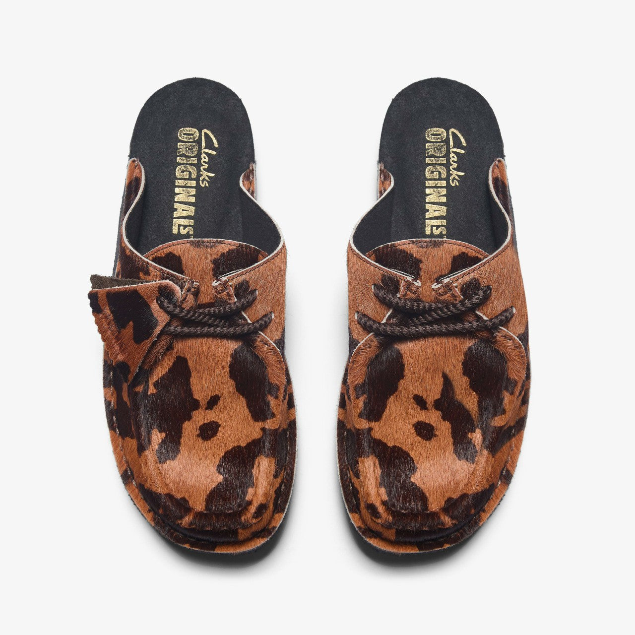 Women Desert Nomad Mule Brown Cow Print