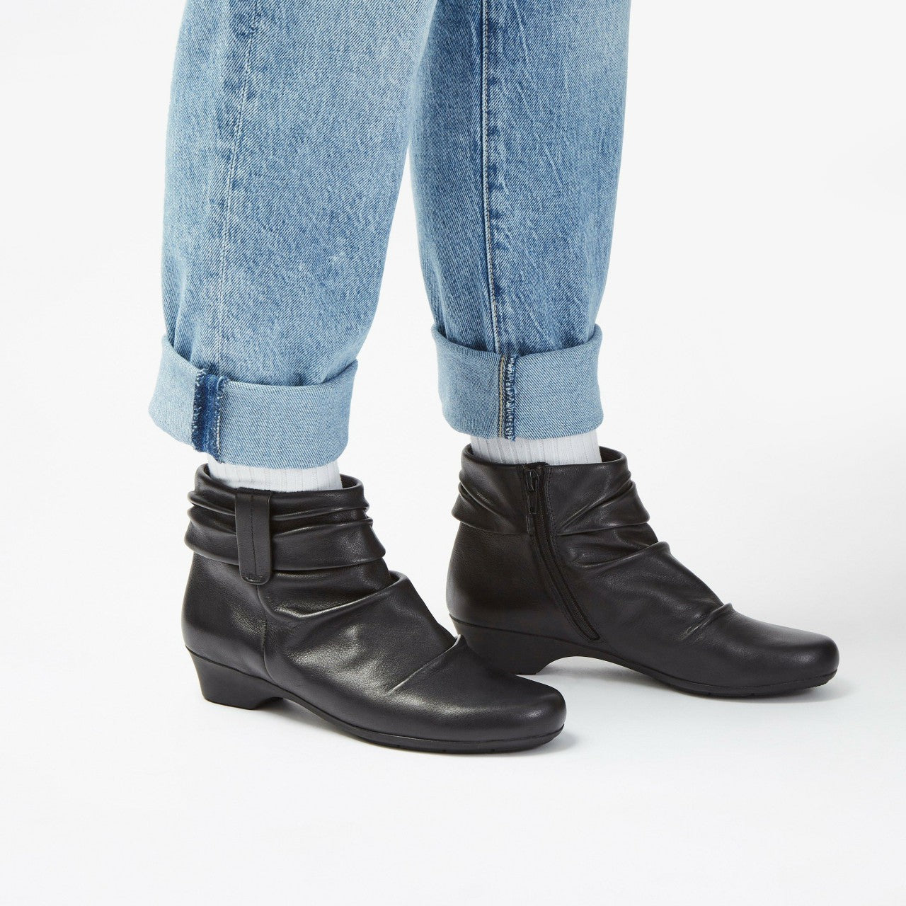 Women Matron Ella Ankle Boot Black Leather