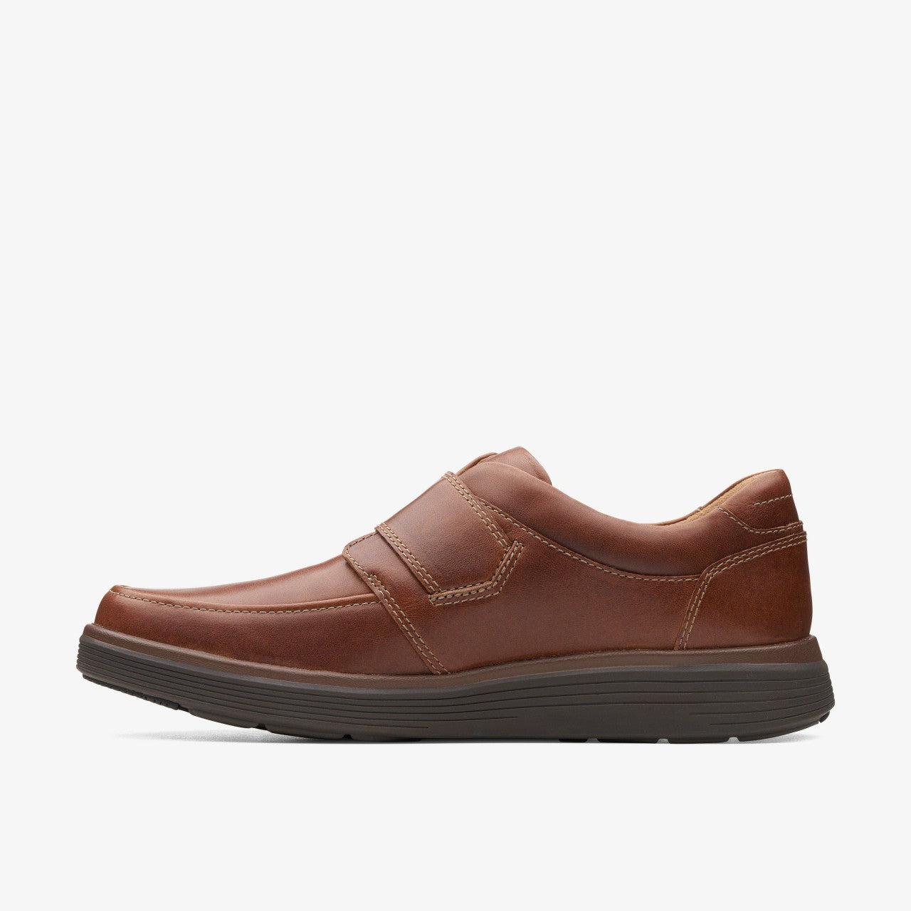 Men Un Abode Strap Loafer Dark Tan Leather