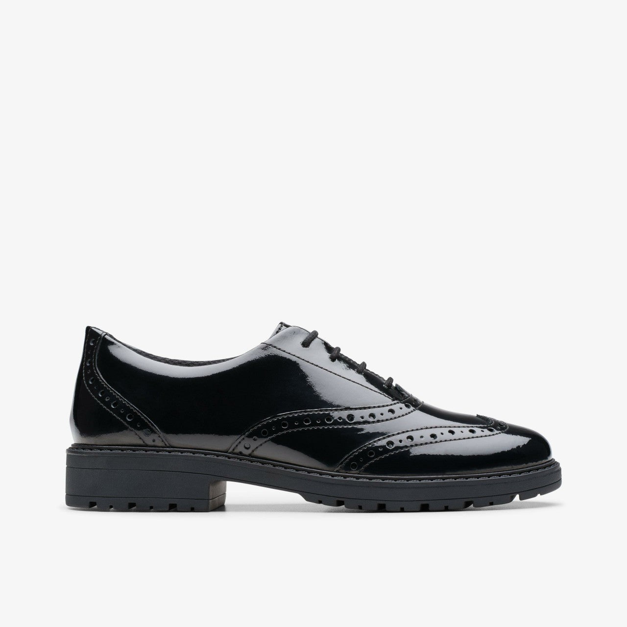 Kids Loxham Brogue Youth Black Patent