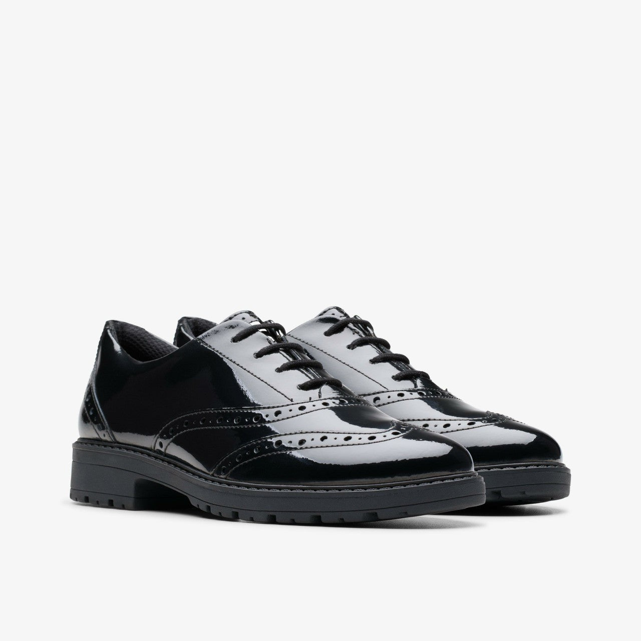 Kids Loxham Brogue Youth Black Patent