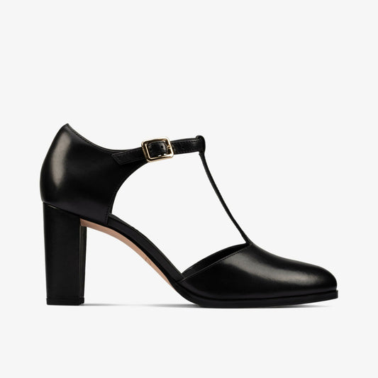 Women Kaylin 85 T Bar Black Leather