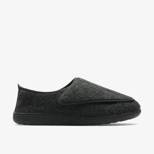 Men King Riptape Slipper Dark Grey Felt