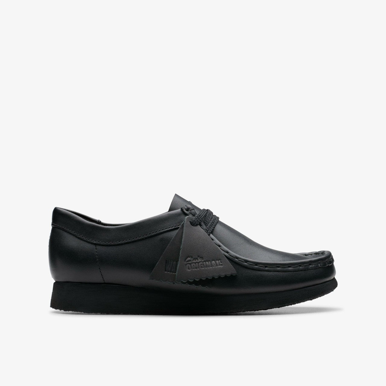 Kids Wallabee Older Black Leather