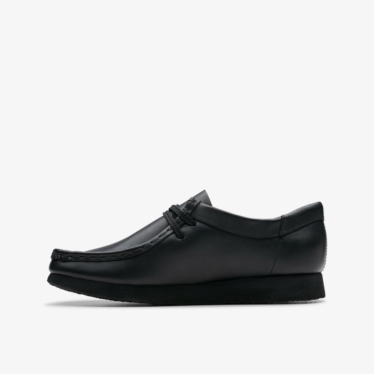 Kids Wallabee Older Black Leather