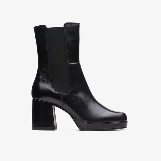 Women Pique Up Black Leather
