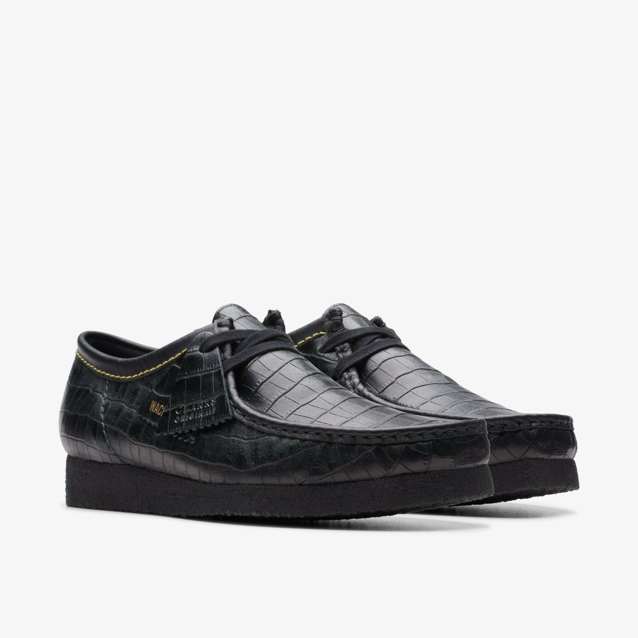 Men Wallabee Black Crocodile