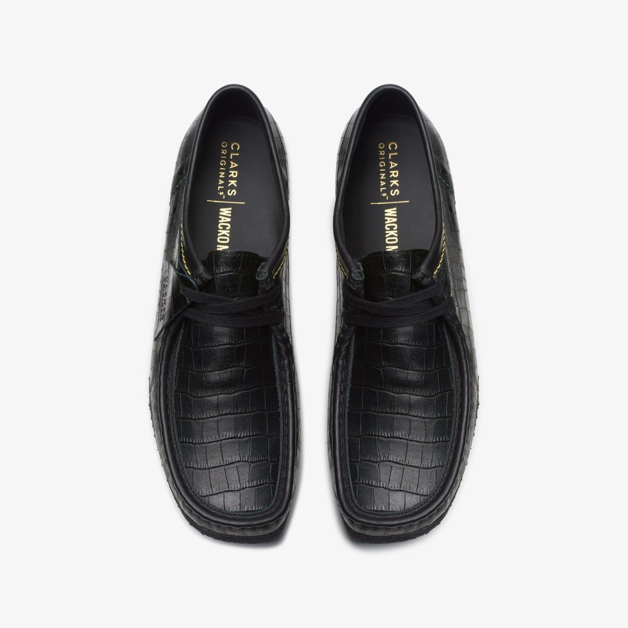 Men Wallabee Black Crocodile