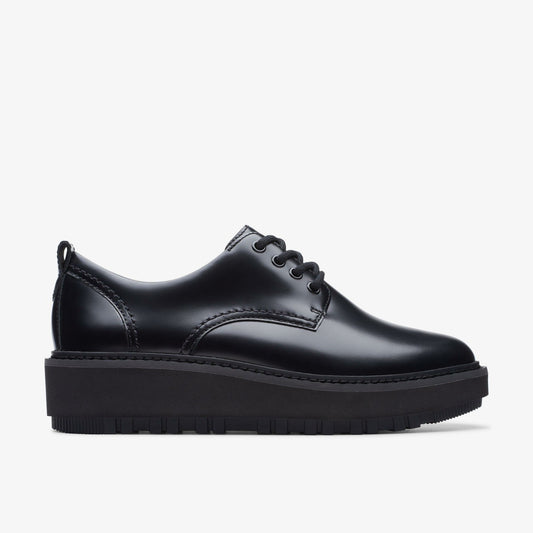 Women Orianna W Derby Black Leather