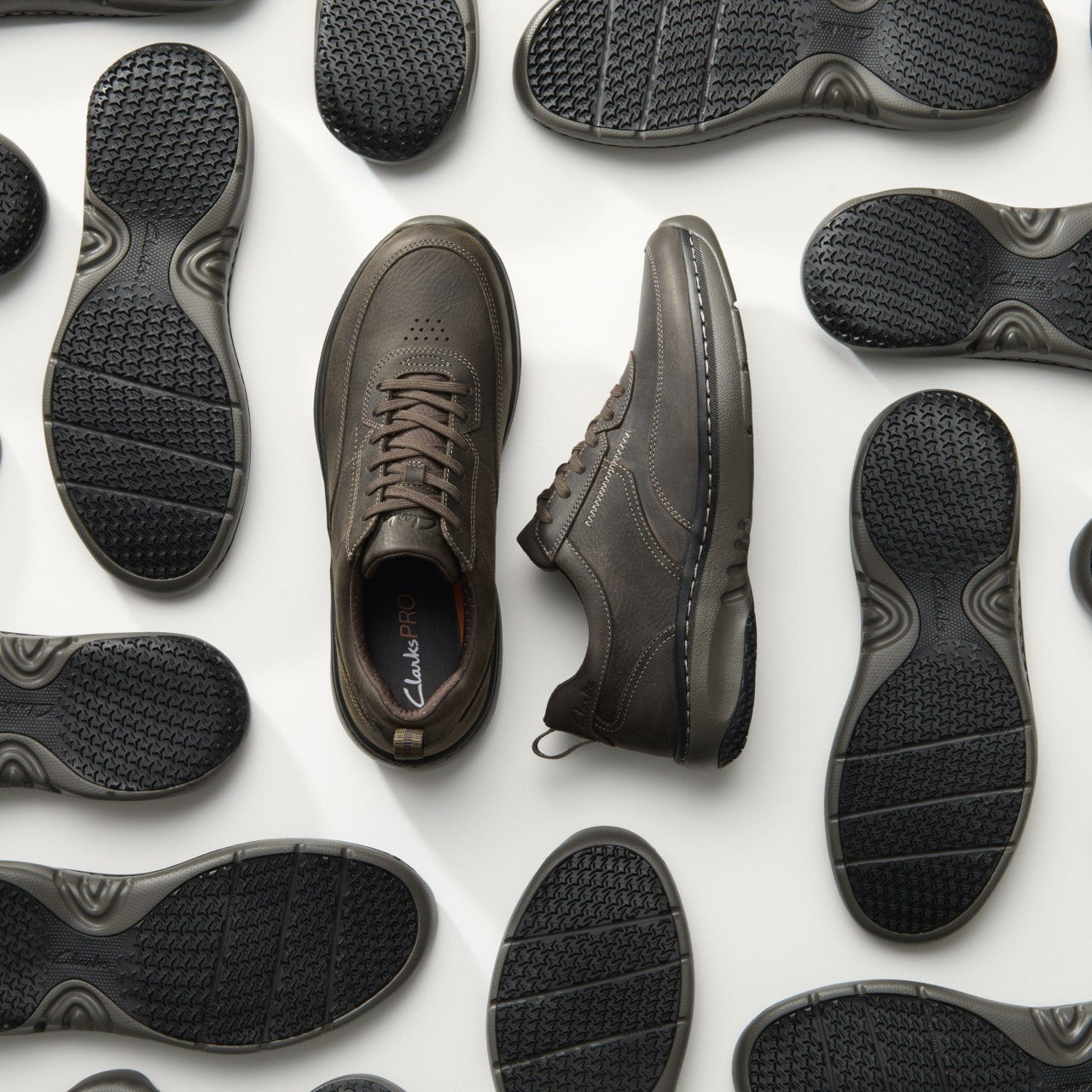 Men Clarks Pro Lace Dark Brown Tumbled