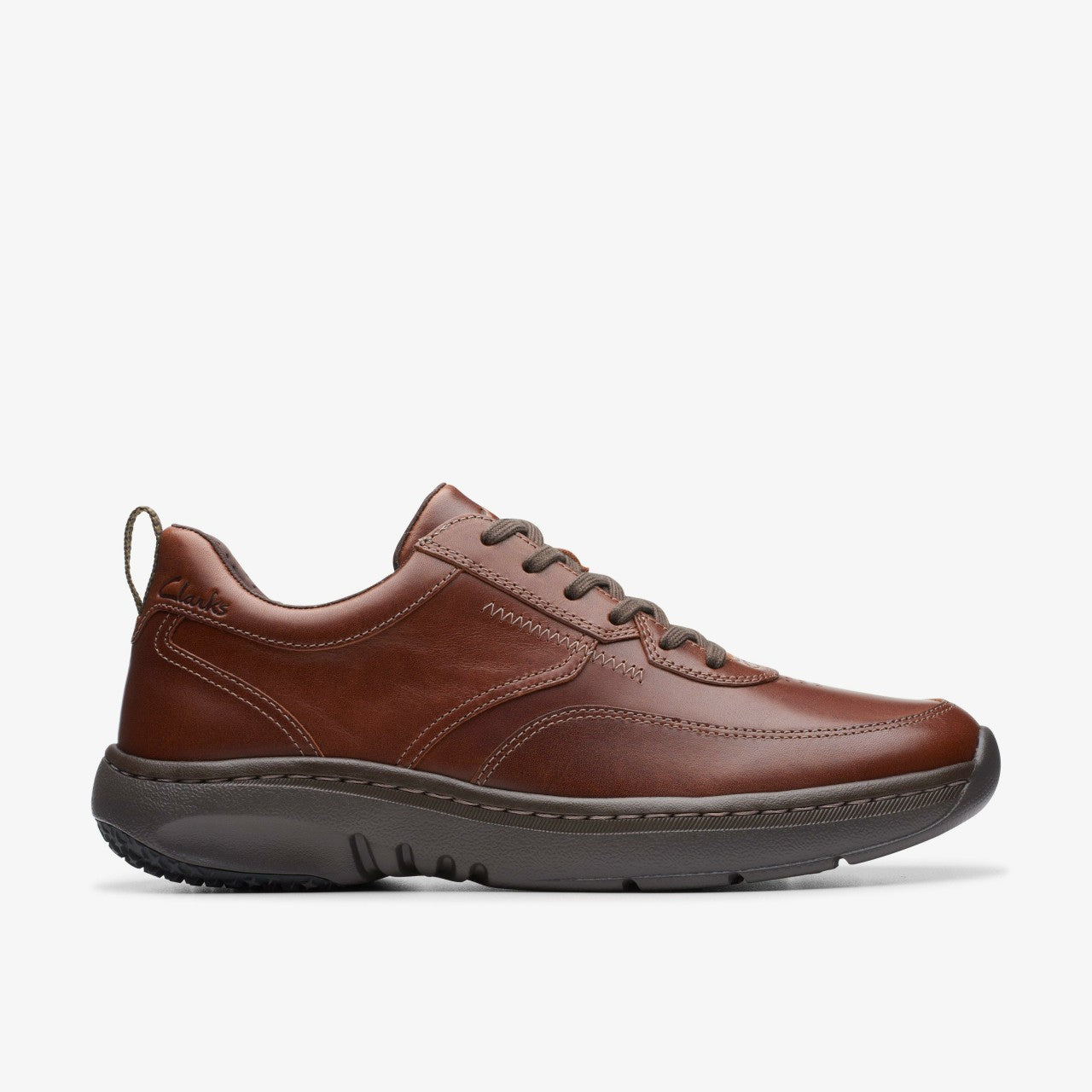 Men Clarks Pro Lace Dark Tan Leather