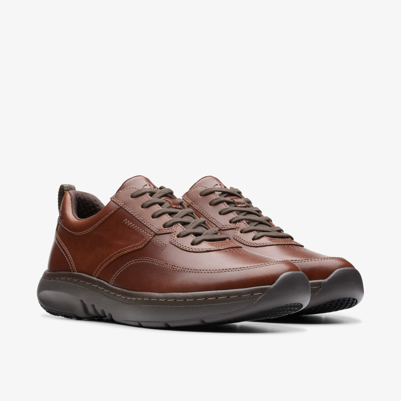 Men Clarks Pro Lace Dark Tan Leather