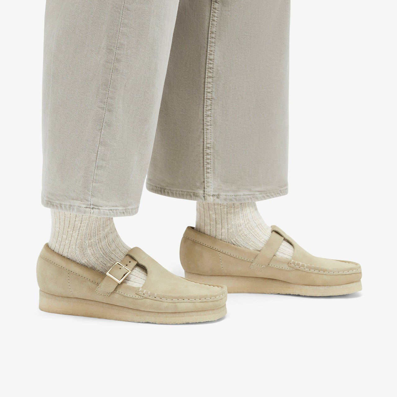 Women Wallabee T Bar Maple Suede