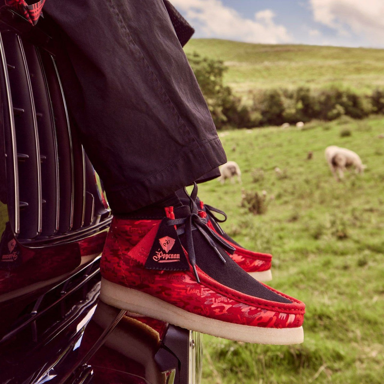 Men Wallabee Boot Red Camouflage