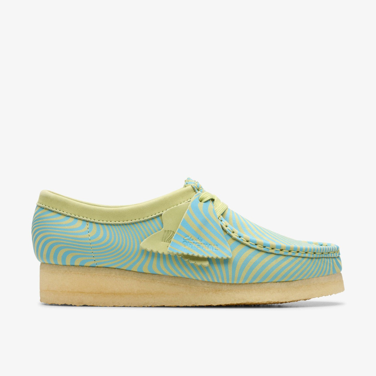 Women Wallabee Blue/Lime Print