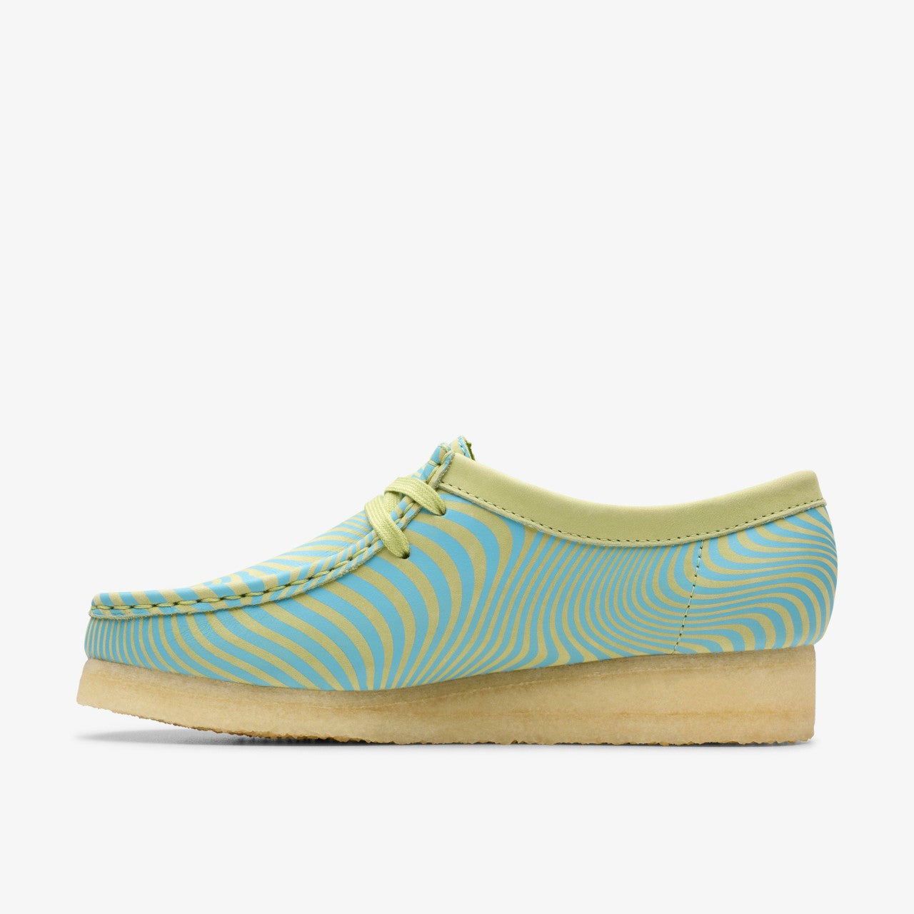 Women Wallabee Blue/Lime Print