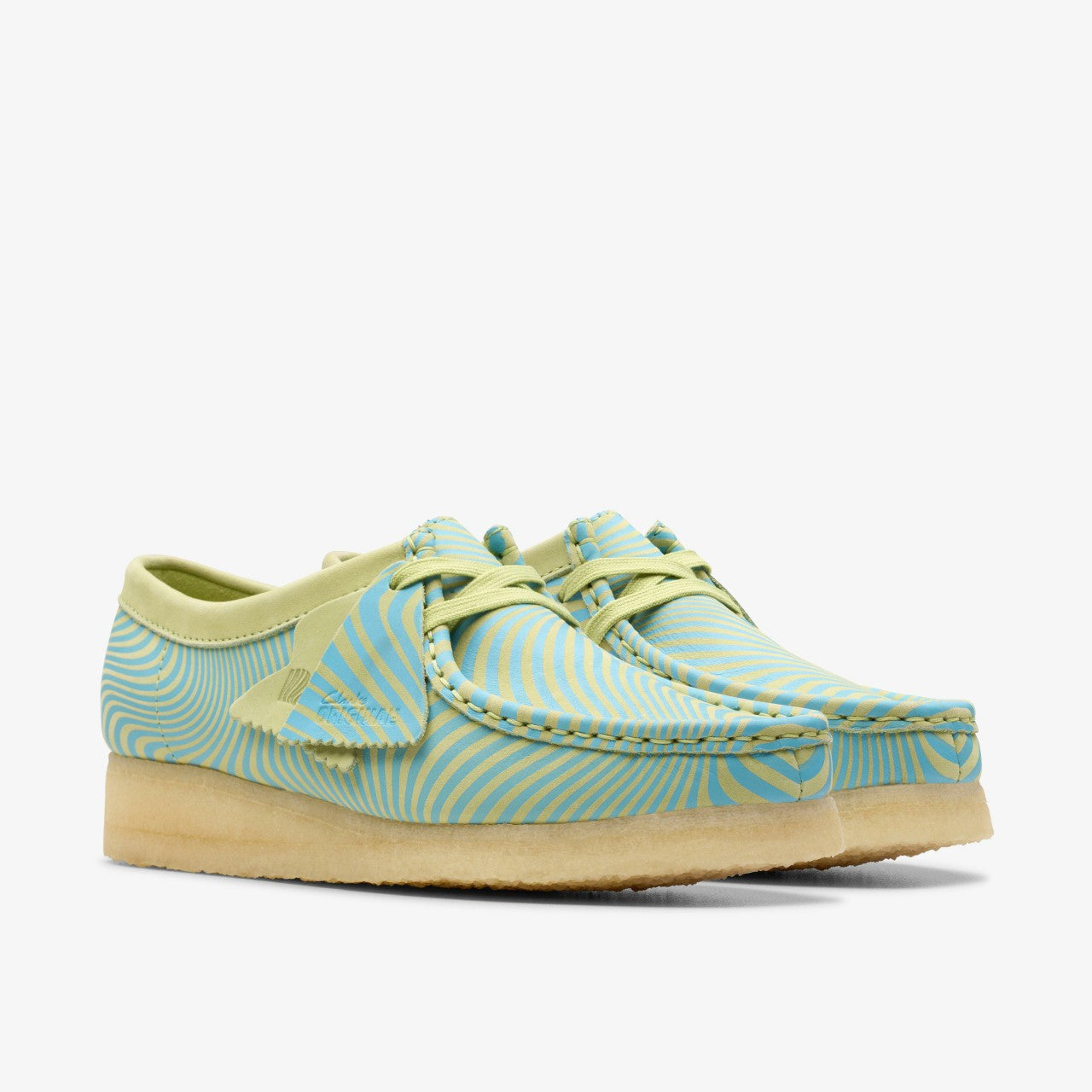 Women Wallabee Blue/Lime Print