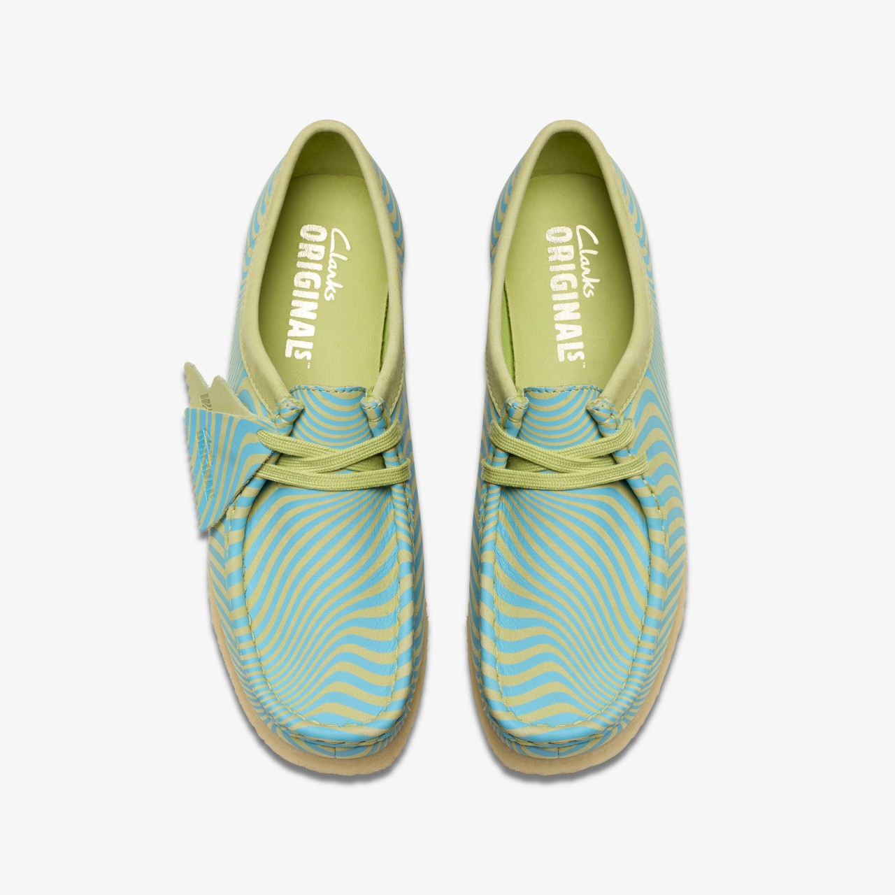 Women Wallabee Blue/Lime Print