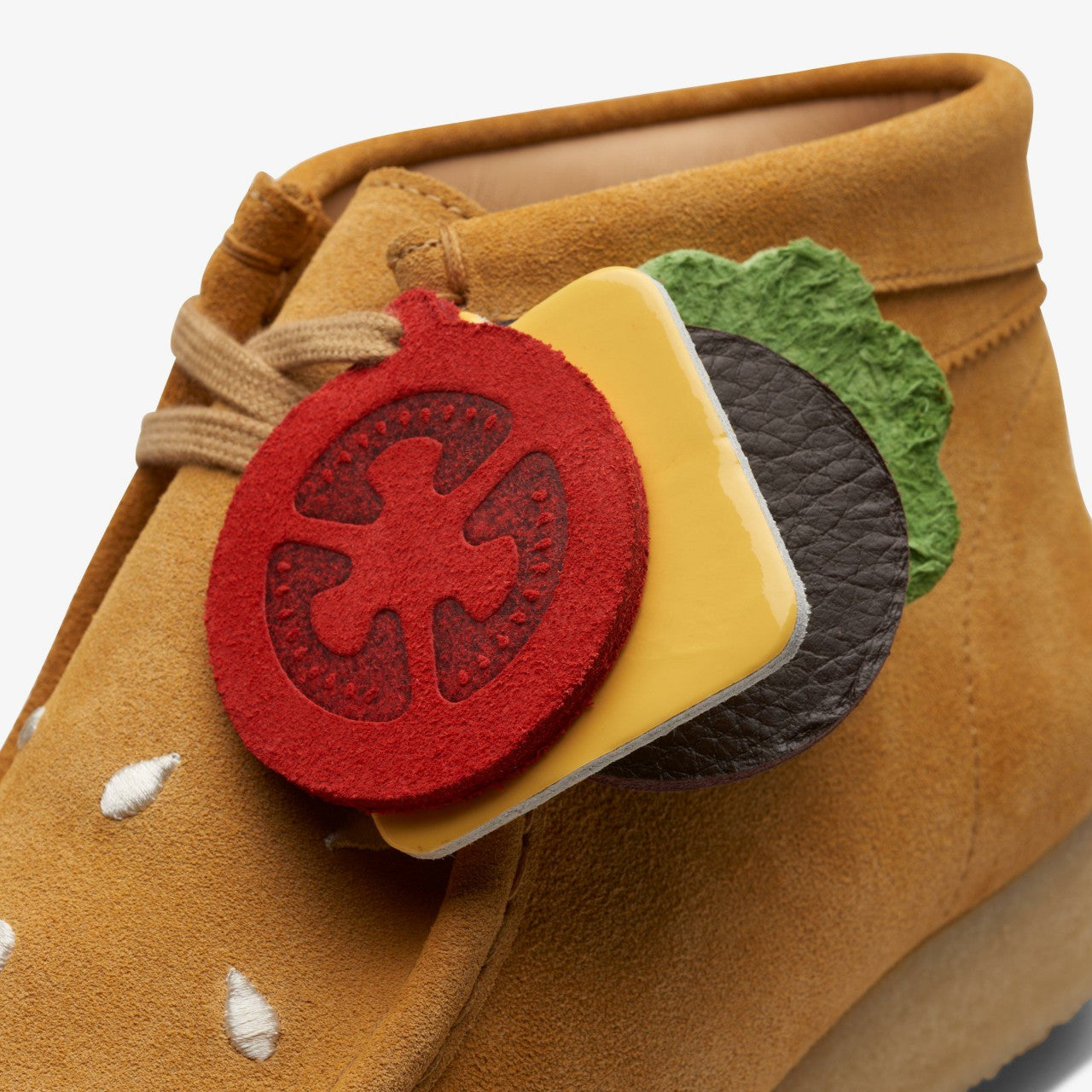 Men Wallabee Boot Tan Embroidery