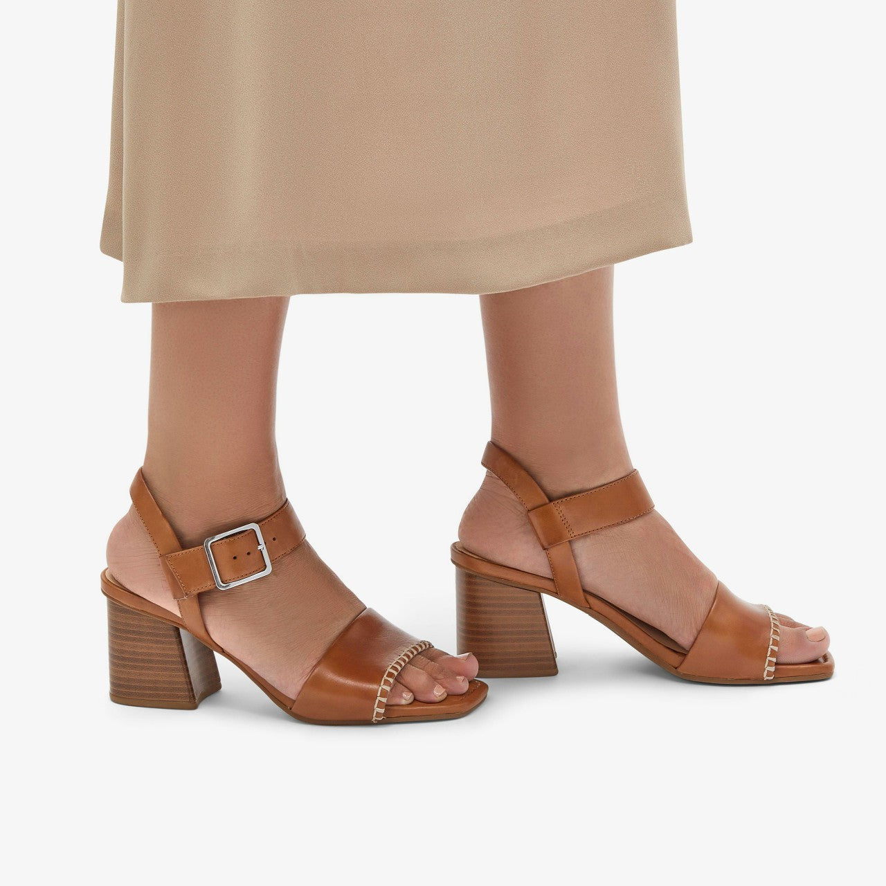Women Siara 65 Buckle Tan Leather