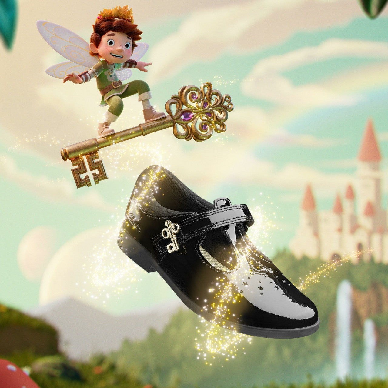 Kids Lock Shine Kid Black Patent