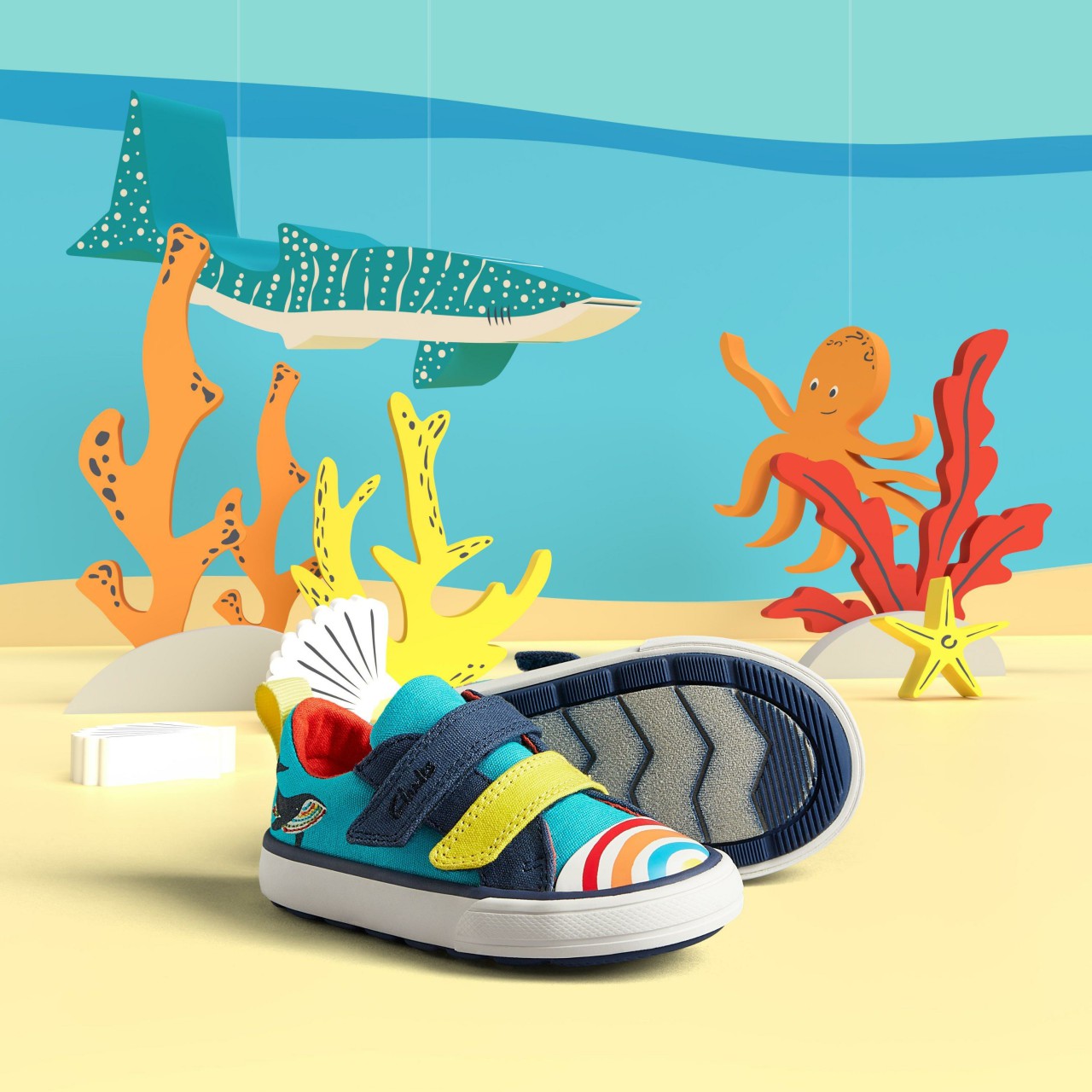 Kids Foxing Ocean Toddler Blue Multicolour