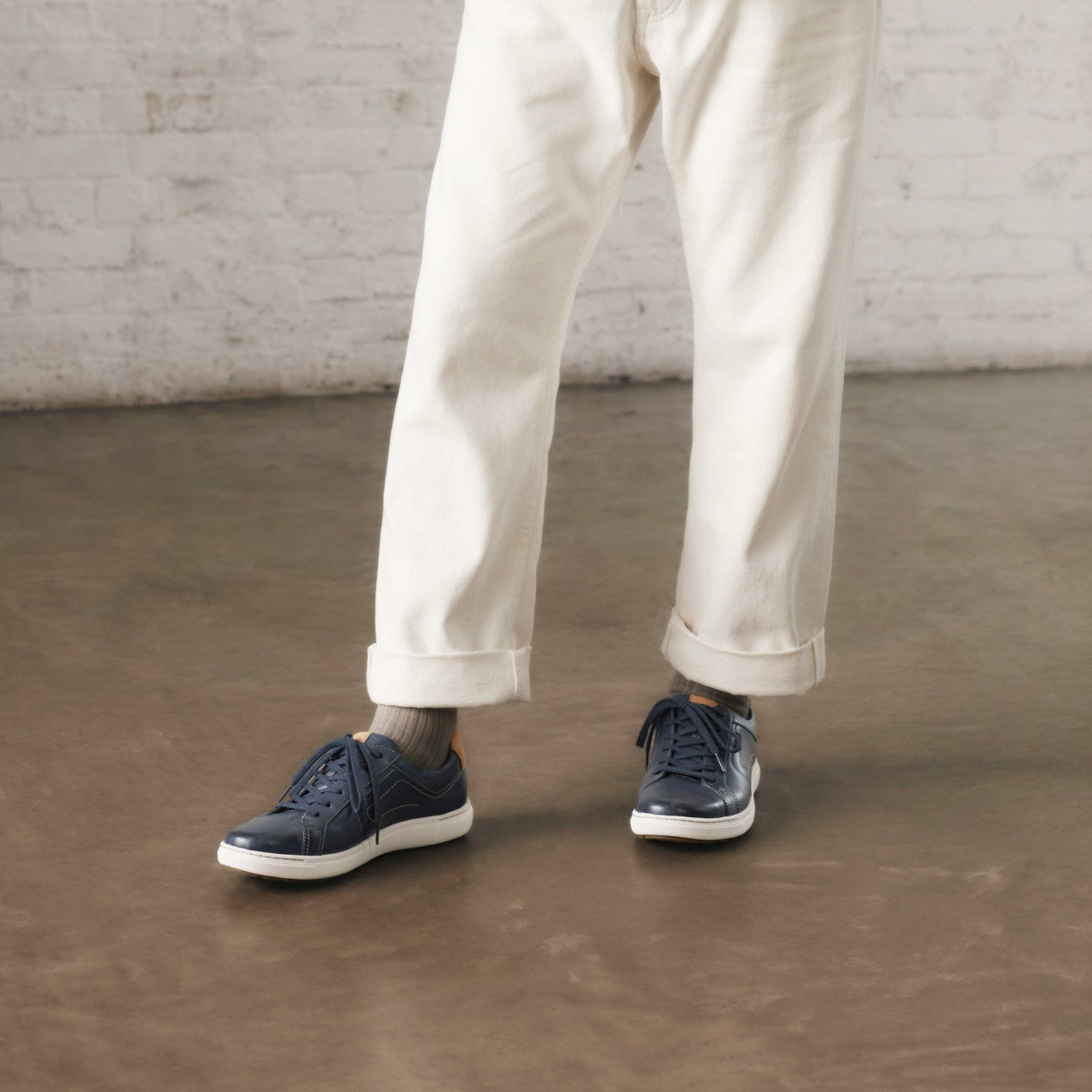 Men Mapstone Lace Navy Leather