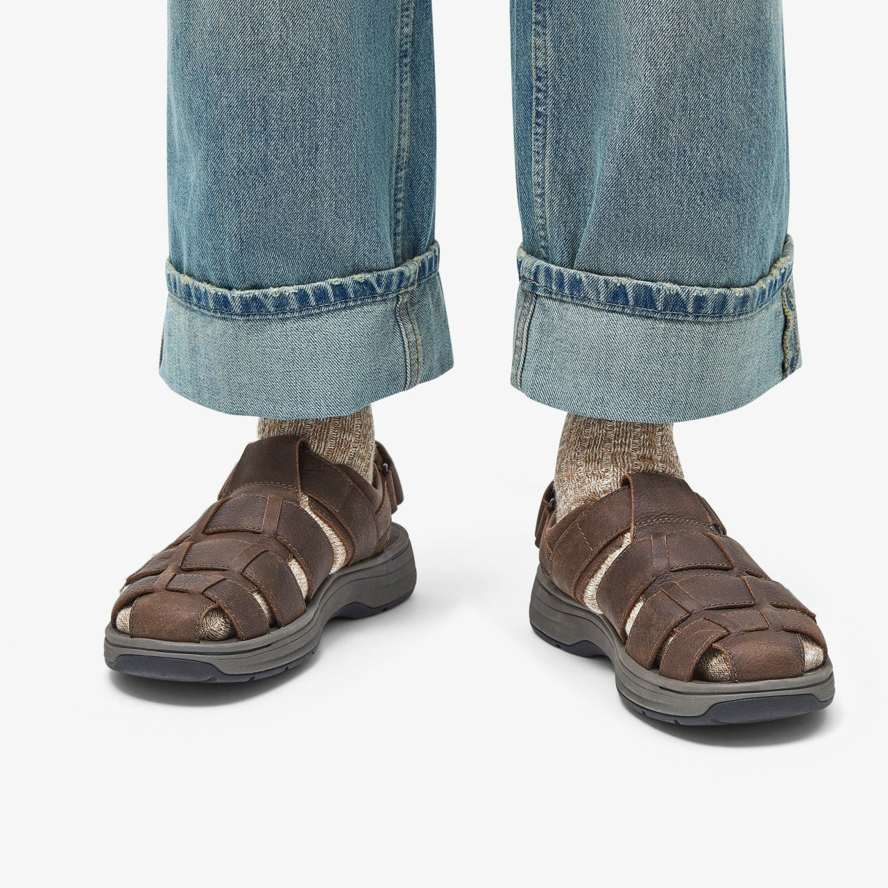 Men Saltway Cove Dark Brown Leather