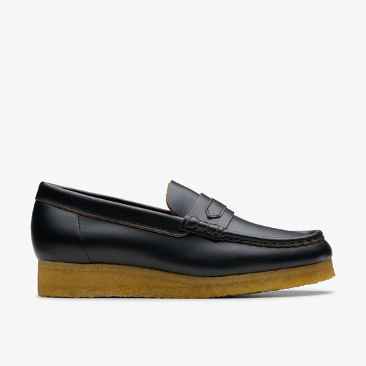 Women Wallabee Loafer Black Smooth Leather