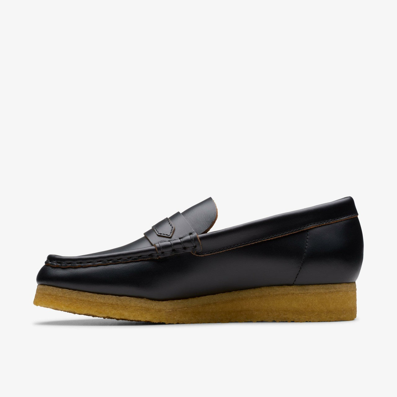 Women Wallabee Loafer Black Smooth Leather