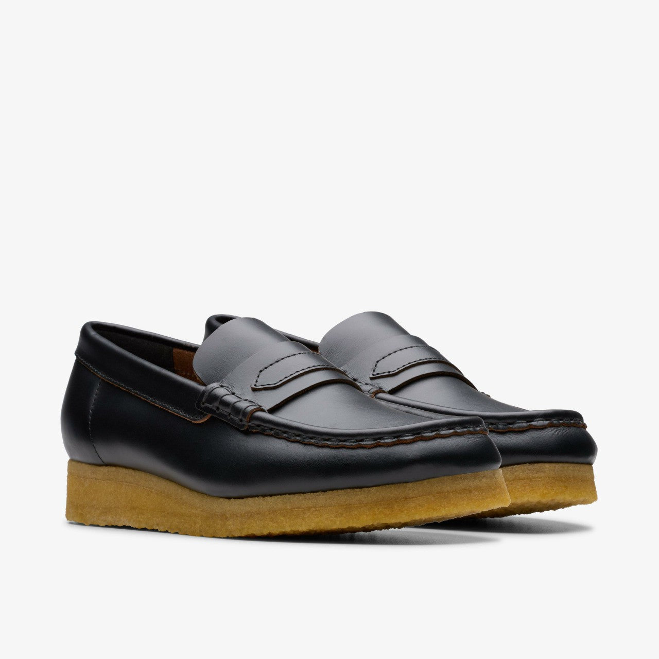 Women Wallabee Loafer Black Smooth Leather