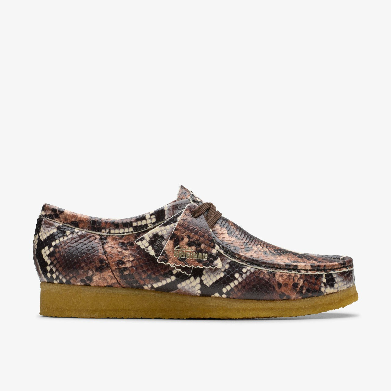 Men Wallabee Brown Snake Print