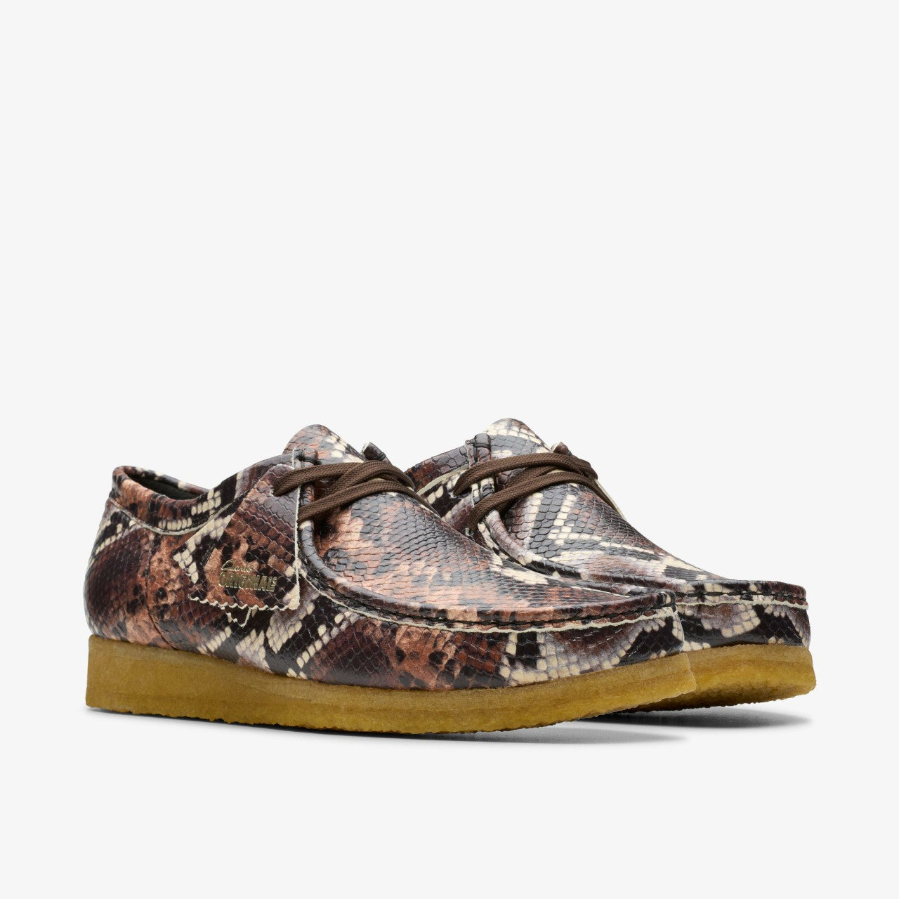Men Wallabee Brown Snake Print