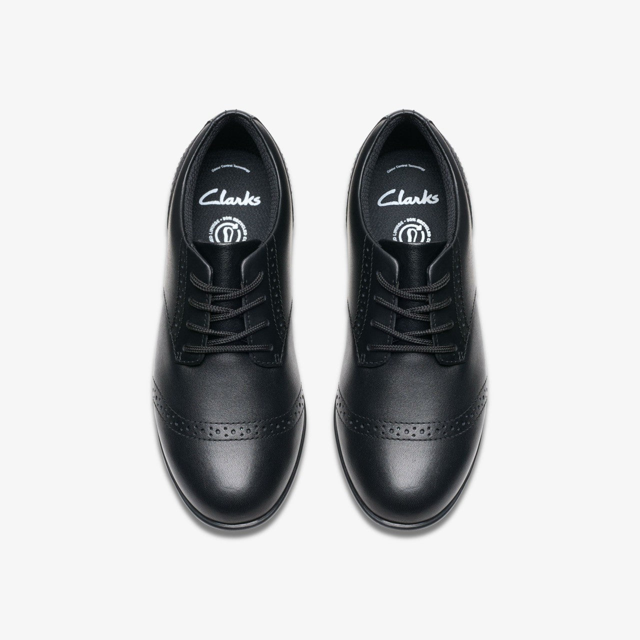 Kids Finja Brogue Older Black Leather