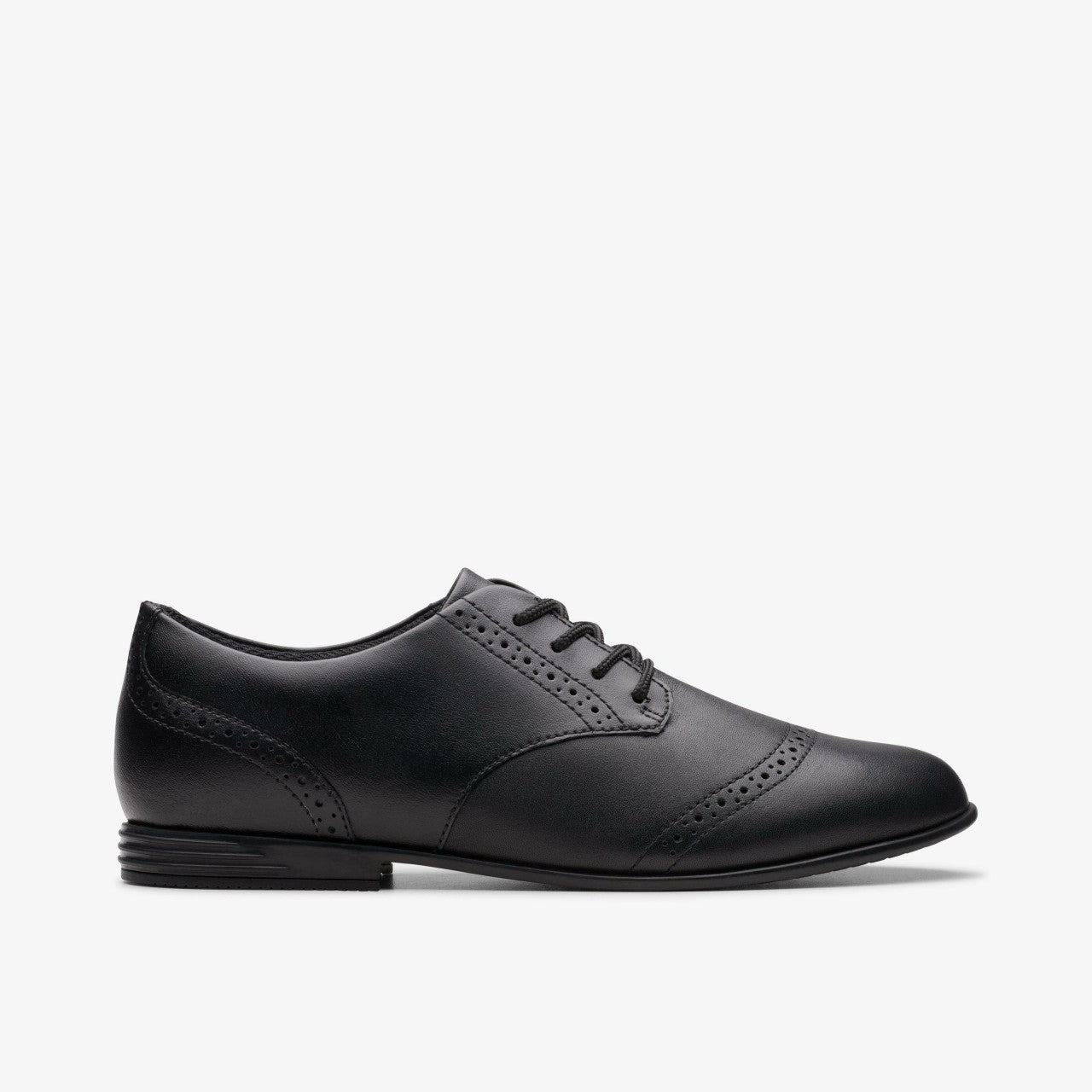 Kids Finja Brogue Youth Black Leather