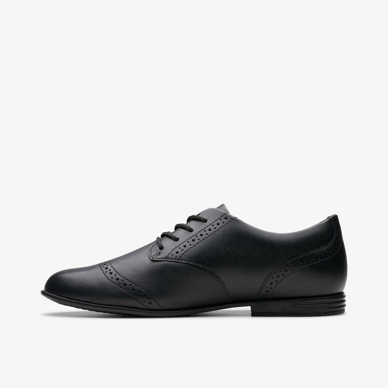 Kids Finja Brogue Youth Black Leather