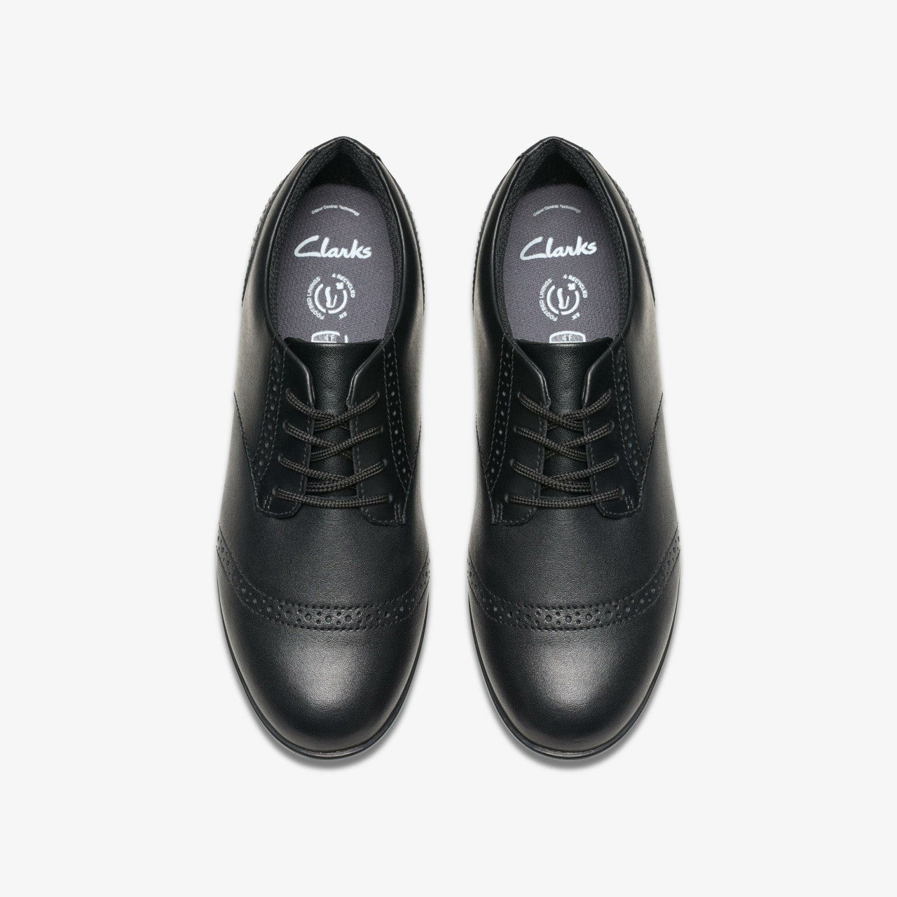 Kids Finja Brogue Youth Black Leather