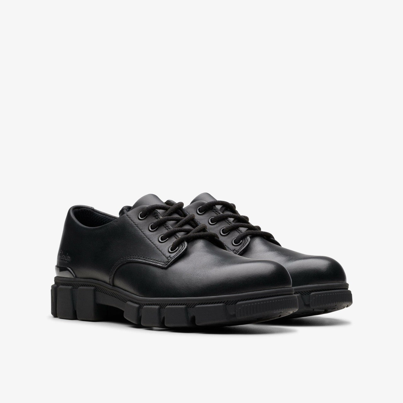 Kids Evyn Lace Kid Black Leather