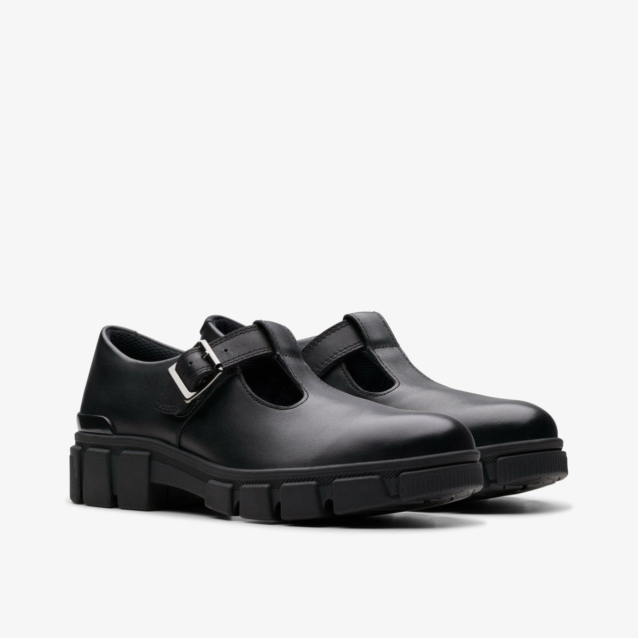 Kids Evyn Bar Youth Black Leather