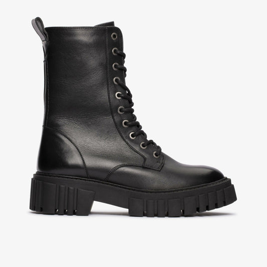 Women Page Lace Boot Black Leather