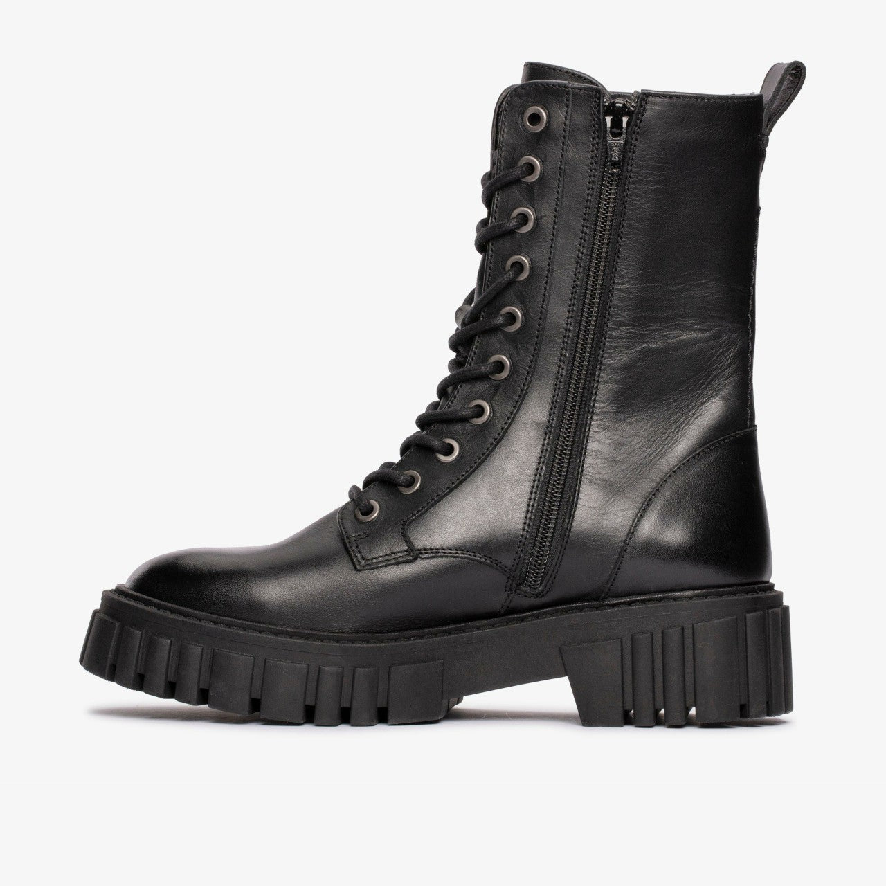 Women Page Lace Boot Black Leather