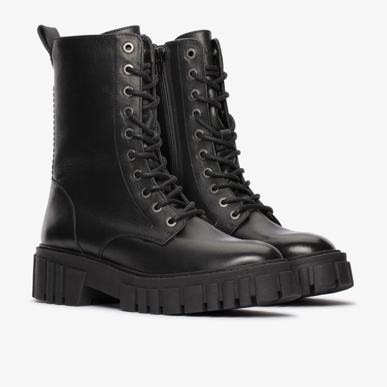 Women Page Lace Boot Black Leather