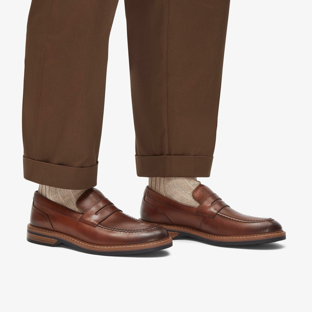 Men Aldwin Step Loafer Mid Tan Leather