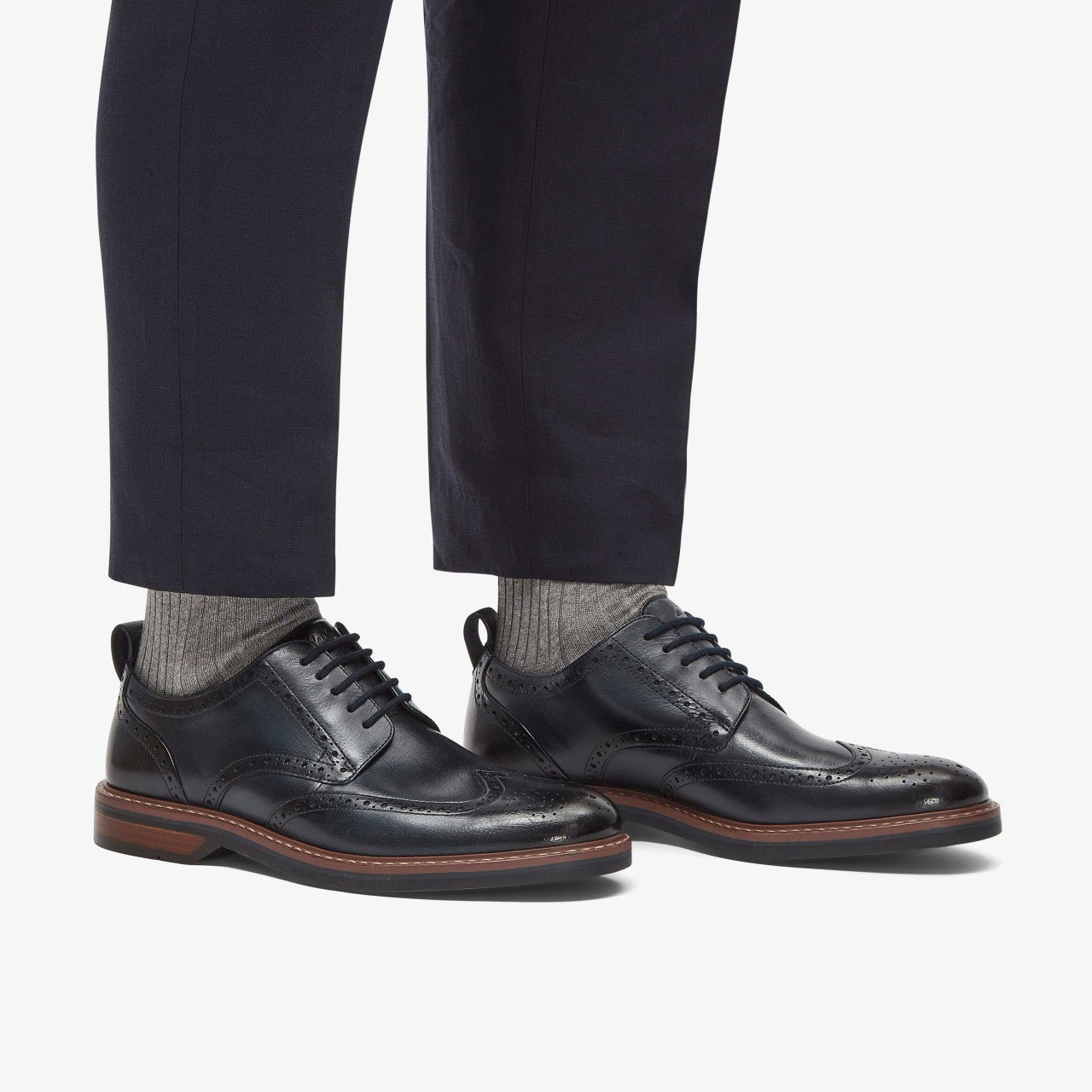 Men Aldwin Limit Brogue Navy Leather